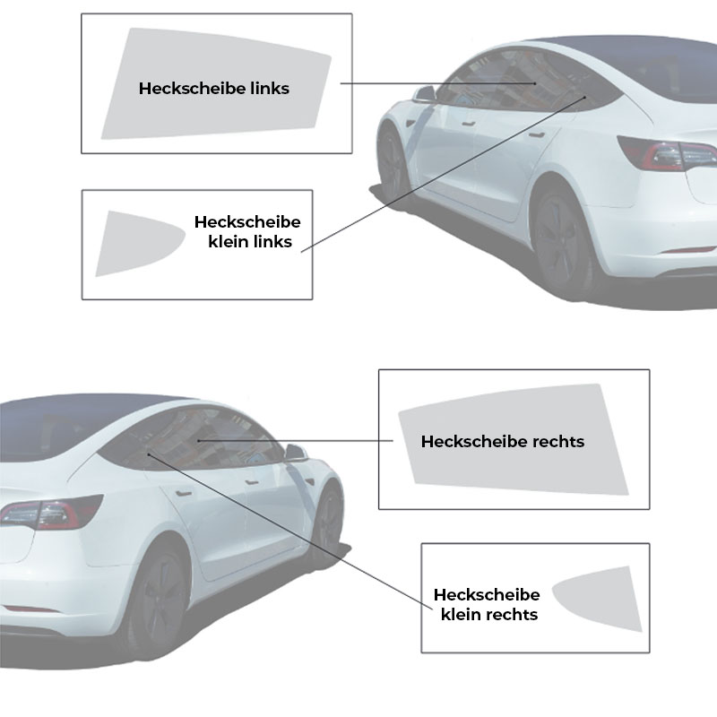Tesla Model 3 Heckscheibe tönen - 85% getönte Heckscheibe - so